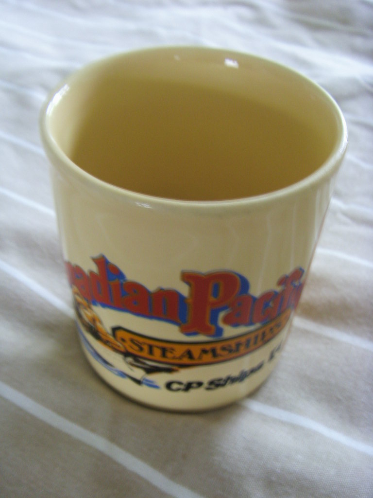 SOUVENIR MUG FROM THE CANADIAN PACIFIC LINE SHIPPING COMPANY CIRCA 1960's